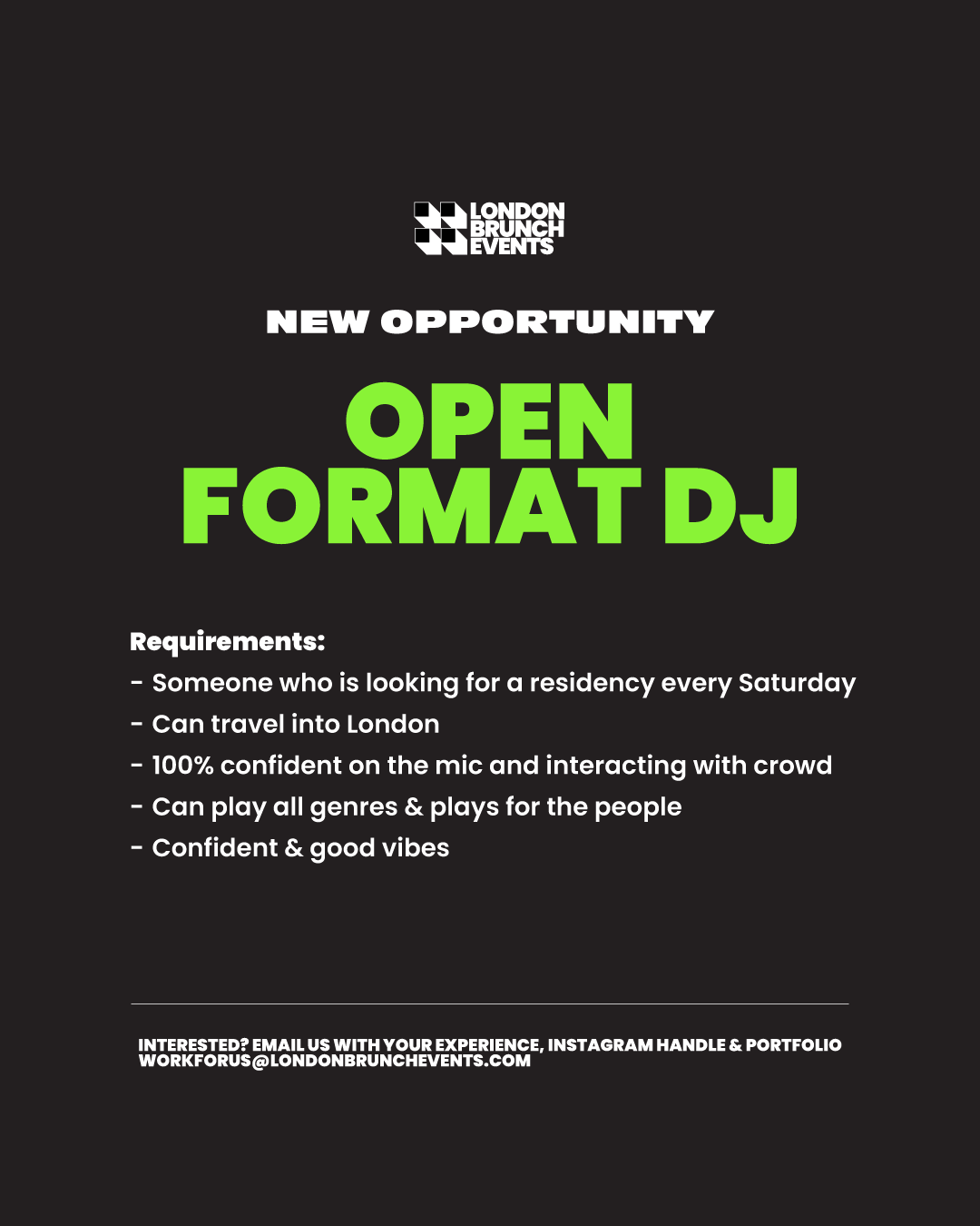 OPEN FORMAT DJ ROLE